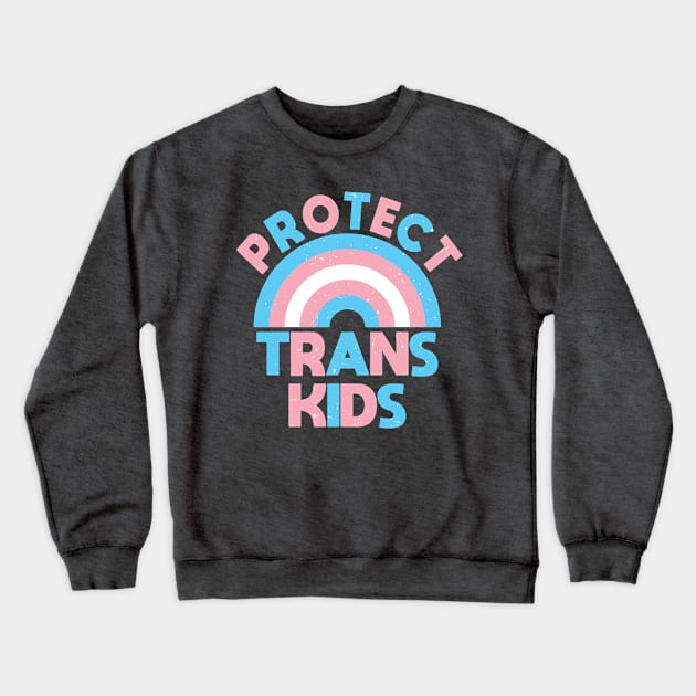 Trans Rights - Protect Trans Kids - Rainbow - Vintage Look Crewneck Sweatshirt by LaLunaWinters